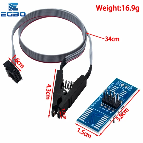 Clip de Test SOIC8 SOP8 de haute qualit pour EEPROM 93CXX 25CXX 24CXX programmation en circuit 2