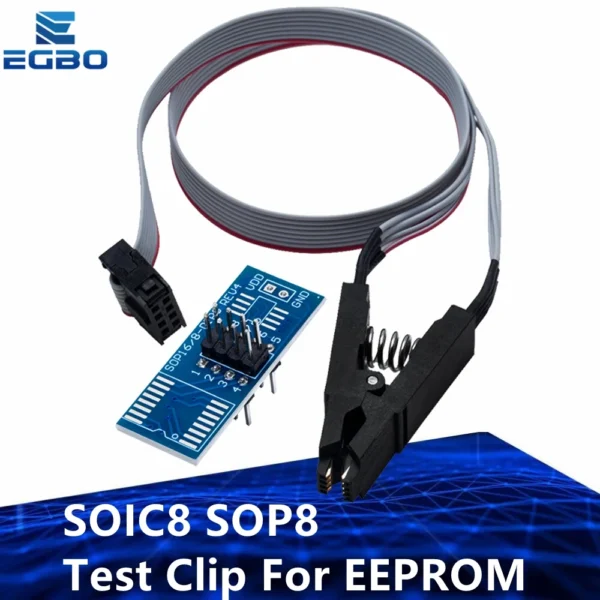 Clip de Test SOIC8 SOP8 de haute qualité pour EEPROM 93CXX/25CXX/24CXX, programmation en circuit sur programmeur USB TL866CS TL866A EZP2010