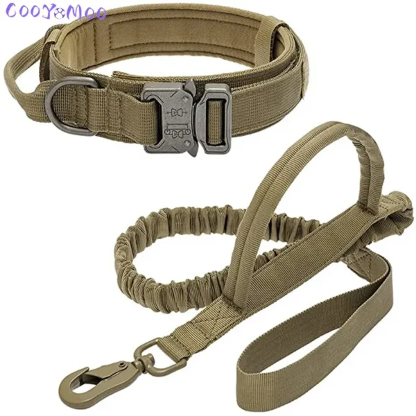 Ensemble de collier de chien durable r glable laisse militaire pour animaux de compagnie moyen et 6