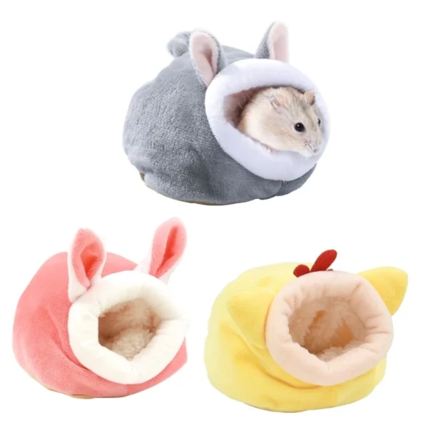 Nid de Hamster cochon d inde petit Animal lit de couchage d hiver chaud en peluche 1