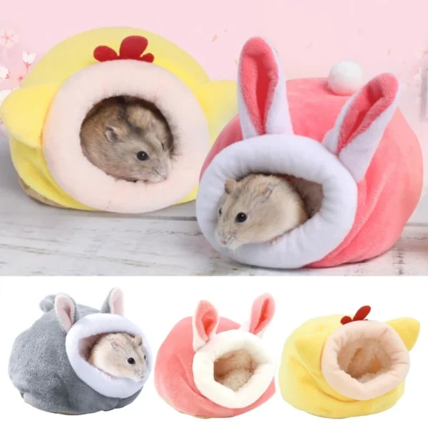 Nid de Hamster cochon d inde petit Animal lit de couchage d hiver chaud en peluche