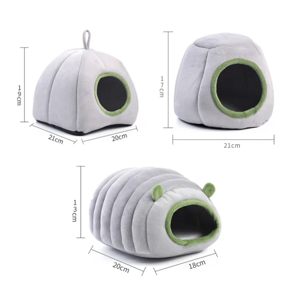 Surrunme Lit pour hamster et lapin barbu maison super chaude pour overd Inde mini cachette confortable 3