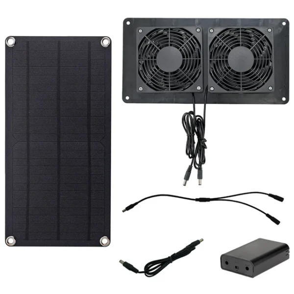 10W 12V Solar Panel Powered Fan Waterproof Solar Fan Solar Powered Dual Fan for Greenhouse Chicken.jpg 640x640 2