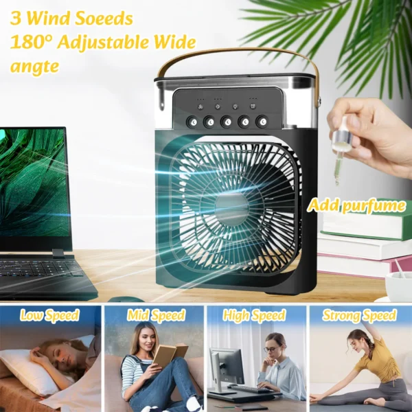 3 In 1 Fan AIr Conditioner Household Small Air Cooler LED Night Lights Humidifier Air Adjustment 10