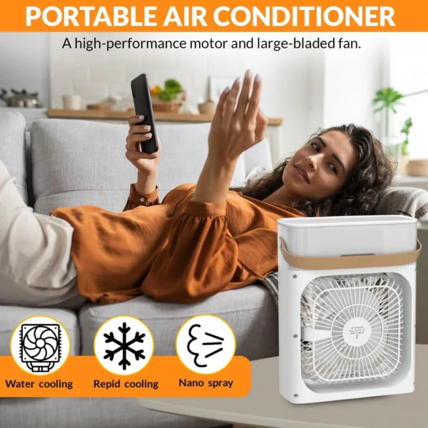 3 In 1 Fan AIr Conditioner Household Small Air Cooler LED Night Lights Humidifier Air Adjustment 11