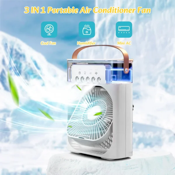 3 In 1 Fan AIr Conditioner Household Small Air Cooler LED Night Lights Humidifier Air Adjustment 3