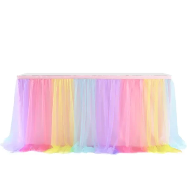 4FT 6FT 9FT Blue Tulle Table Skirt Wedding Party Tutu Tableware Cloth Baby Shower Gender Reveal.jpg 640x640 125