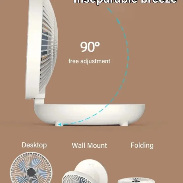 Folding Fan Wall Mounted Desktop Table Rechargeable Wireless Household Dual Use Kitchen Fan Air Cooling For 5