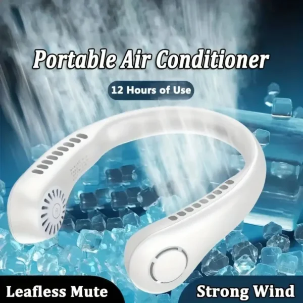 Portable Mini Home Summer Air cooled Neck Hanging Fan for Outdoor Sports Running Travel Without Blades