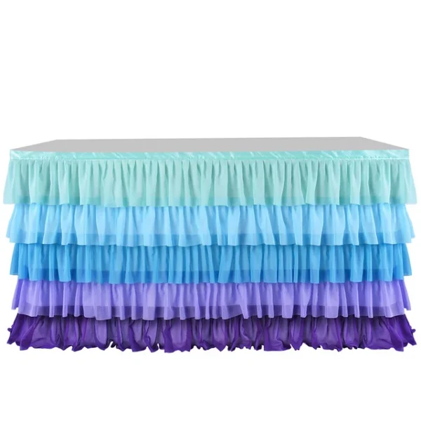 Rainbow Ruffle Unicorn Table Skirts for Rectangle Table 6ft 9ft Baby Shower Birthday Unicorn Party Fiesta.jpg 640x640 13