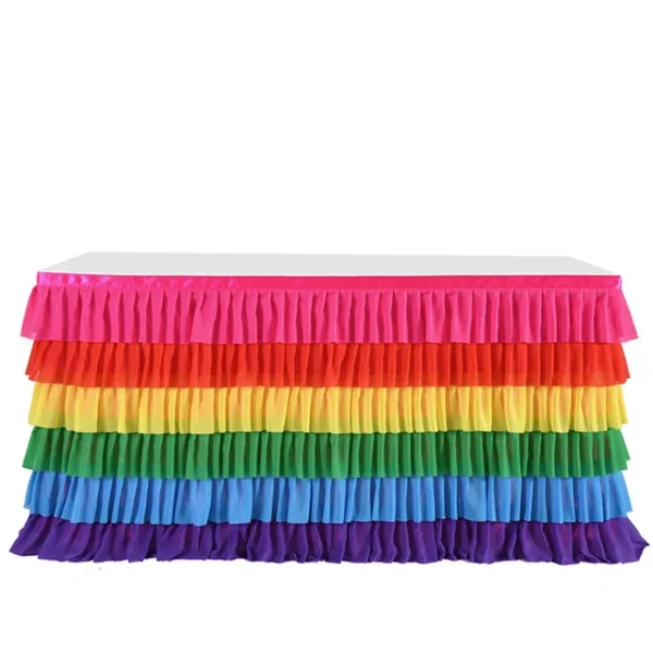 Rainbow Ruffle Unicorn Table Skirts for Rectangle Table 6ft 9ft Baby Shower Birthday Unicorn Party Fiesta.jpg 640x640 14