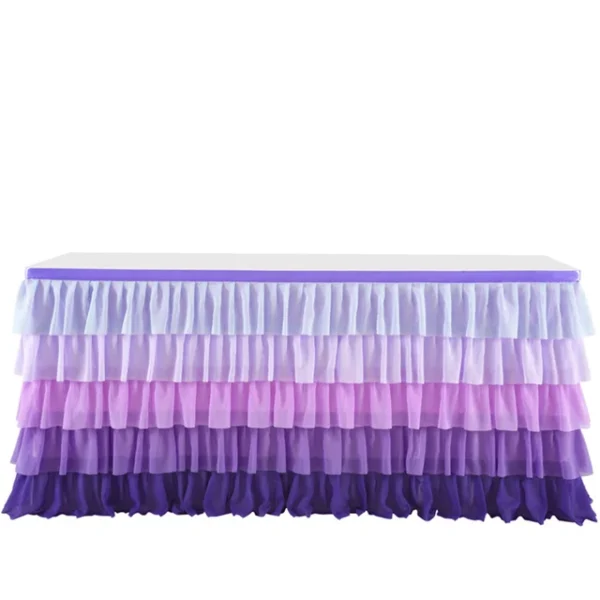 Rainbow Ruffle Unicorn Table Skirts for Rectangle Table 6ft 9ft Baby Shower Birthday Unicorn Party